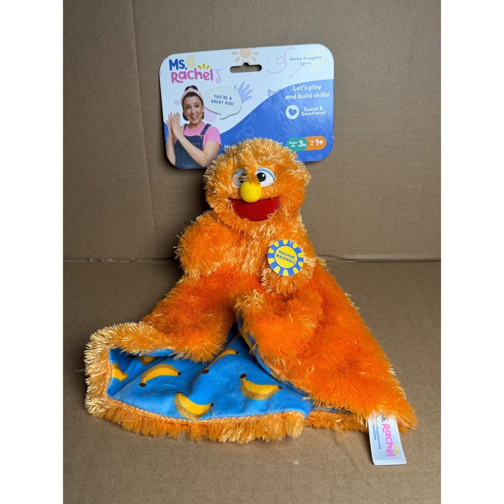 Ms. Rachel Herbie Huggable Lovey Orange Baby Security Blanket Plush NWT 3M+